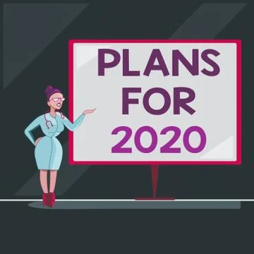 Writing note showing Plans For 2020. Business photo showcasing an intention or Stock Illustration