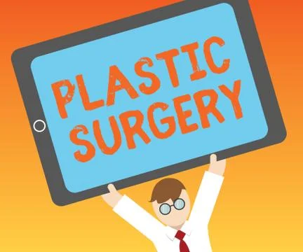 Writing note showing Plastic Surgery. Business photo showcasing Process of Stock Illustration