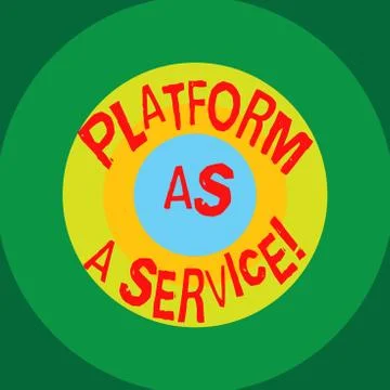 Writing note showing Platform As A Service. Business photo showcasing Mobile Illustrazione stock