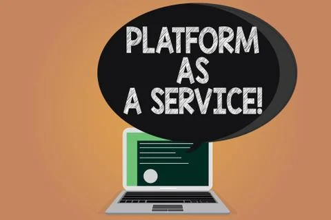 Writing note showing Platform As A Service. Business photo showcasing Mobile Stock Illustration