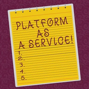 Writing note showing Platform As A Service. Business photo showcasing Mobile Stock Illustration