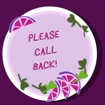 Writing note showing Please Call Back. Business photo showcasing invitation to Stock Illustration