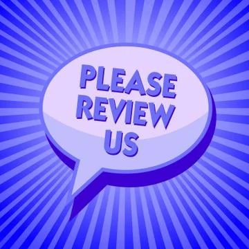Writing note showing Please Review Us. Business photo showcasing Give a feedb Stock Illustration