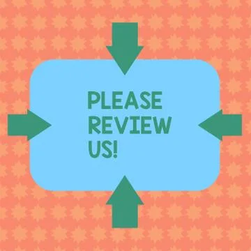 Writing note showing Please Review Us. Business photo showcasing tell opinion in Stock Illustration