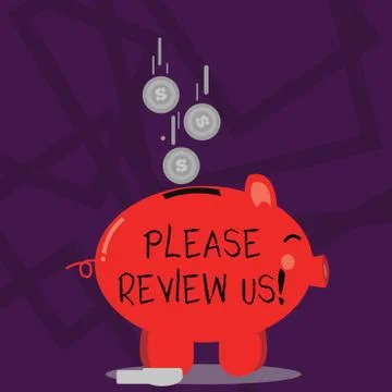 Writing note showing Please Review Us. Business photo showcasing situation or Stock Illustration