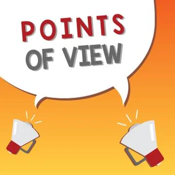 Writing note showing Points Of View. Business photo showcasing Interpretation Stock Illustration