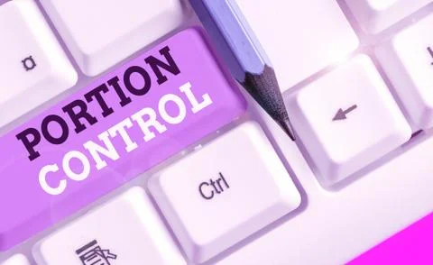 Writing note showing Portion Control. Business photo showcasing knowing the Stock Photos