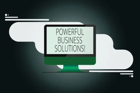 Writing note showing Powerful Business Solutions. Business photo showcasing イラスト素材