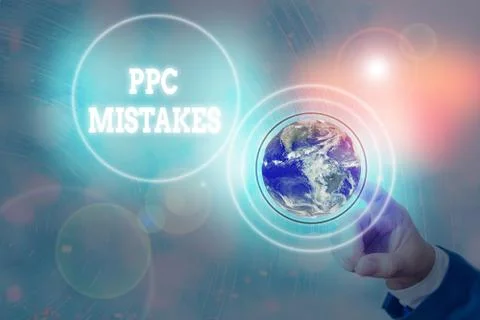 Writing note showing Ppc Mistakes. Business photo showcasing judgment that is 库存照片
