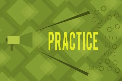 Writing note showing Practice. Business photo showcasing the actual application Illustrazione stock