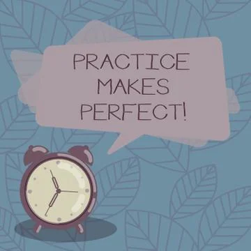 Writing note showing Practice Makes Perfect. Business photo showcasing Regular Illustrazione stock