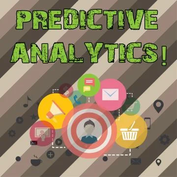 Writing note showing Predictive Analytics. Business photo showcasing Method to Stock Illustration