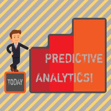 Writing note showing Predictive Analytics. Business photo showcasing Method to Stock Illustration
