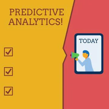 Writing note showing Predictive Analytics. Business photo showcasing Optimize イラスト素材