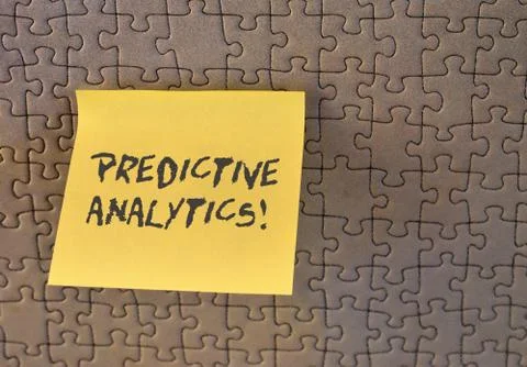 Writing note showing Predictive Analytics. Business photo showcasing Optimize Stock Photos