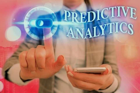 Writing note showing Predictive Analytics. Business photo showcasing Optimize 写真素材