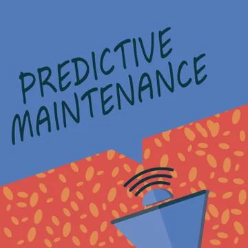 Writing note showing Predictive Maintenance. Business photo showcasing Predict Stock Illustration