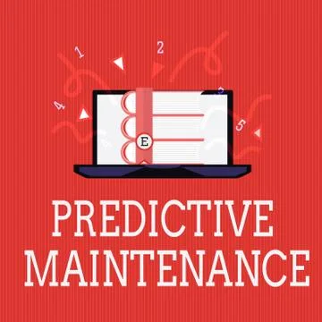 Writing note showing Predictive Maintenance. Business photo showcasing Predict Stock Illustration