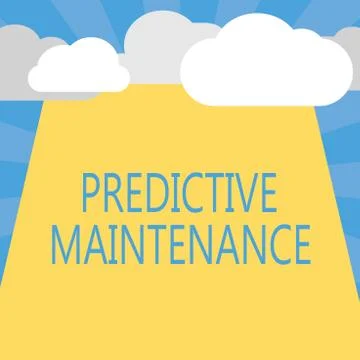 Writing note showing Predictive Maintenance. Business photo showcasing Predict Stock Illustration