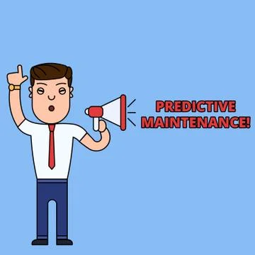 Writing note showing Predictive Maintenance. Business photo showcasing Predict Stock Illustration