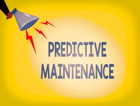 Writing note showing Predictive Maintenance. Business photo showcasing Predict Stock Illustration