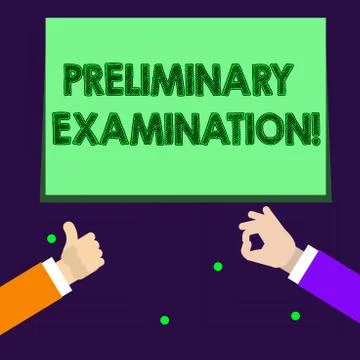 Writing note showing Preliminary Examination. Business photo showcasing taken 스톡 일러스트