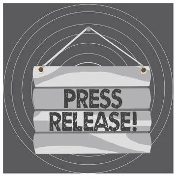 Writing note showing Press Release. Business photo showcasing statement from a 스톡 일러스트