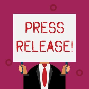 Writing note showing Press Release. Business photo showcasing statement from a Illustrazione stock
