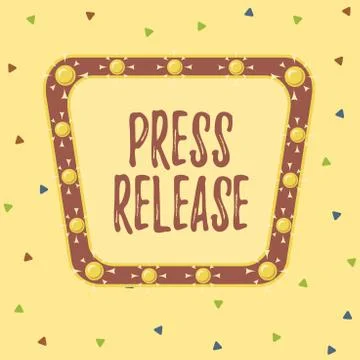 Writing note showing Press Release. Business photo showcasing statement from a Illustrazione stock