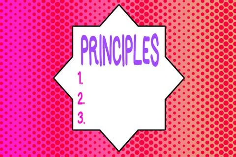 Writing note showing Principles. Business photo showcasing fundamental truth Stock-Illustration