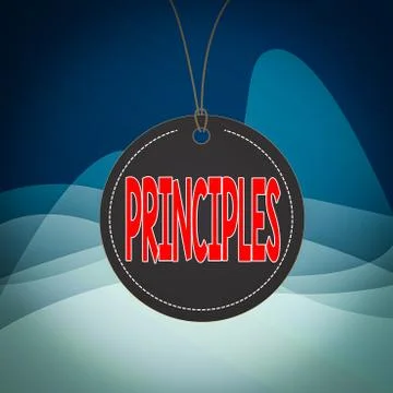 Writing note showing Principles. Business photo showcasing fundamental truth Illustrazione stock