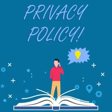 Writing note showing Privacy Policy. Business photo showcasing statement or a 스톡 일러스트