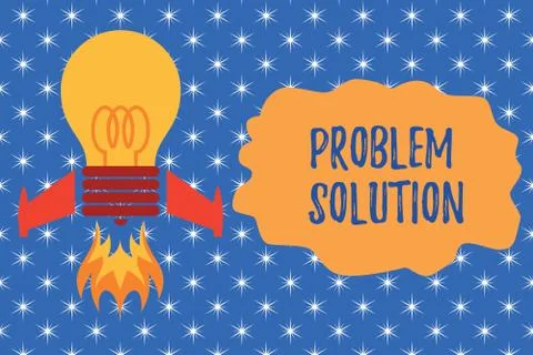 Writing note showing Problem Solution. Business photo showcasing solving Stock Illustration