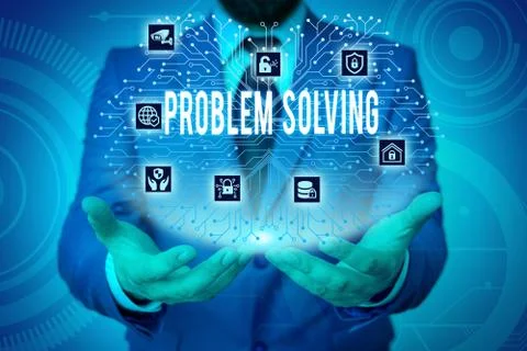 Writing note showing Problem Solving. Business photo showcasing process of Foto stock