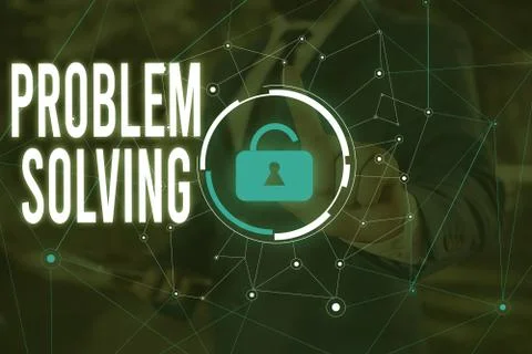 Writing note showing Problem Solving. Business photo showcasing process of Foto stock