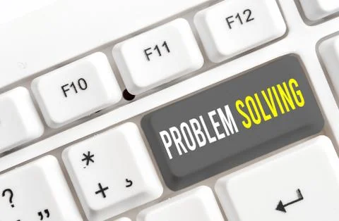 Writing note showing Problem Solving. Business photo showcasing process of Foto stock