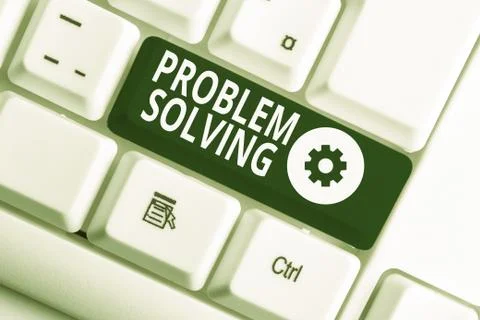 Writing note showing Problem Solving. Business photo showcasing process of Foto stock