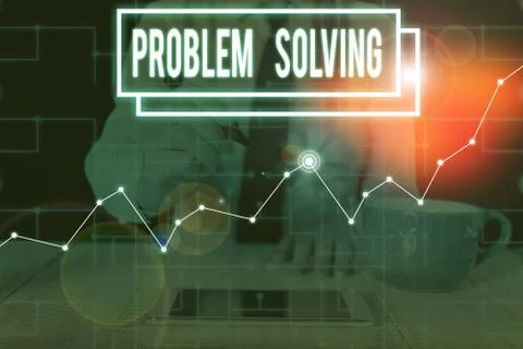 Writing note showing Problem Solving. Business photo showcasing process of Foto stock