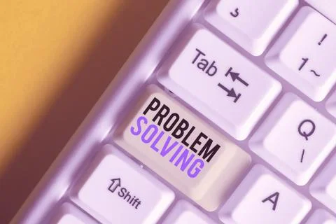 Writing note showing Problem Solving. Business photo showcasing process of Foto stock