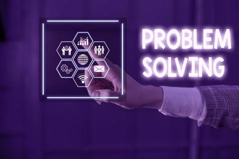 Writing note showing Problem Solving. Business photo showcasing process of Foto stock