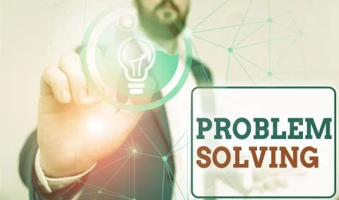 Writing note showing Problem Solving. Business photo showcasing process of Foto stock