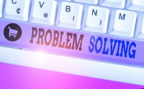 Writing note showing Problem Solving. Business photo showcasing process of Foto stock