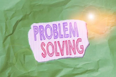 Writing note showing Problem Solving. Business photo showcasing process of Foto stock