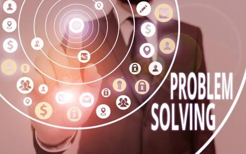 Writing note showing Problem Solving. Business photo showcasing process of Foto stock