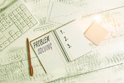 Writing note showing Problem Solving. Business photo showcasing to find an Foto stock