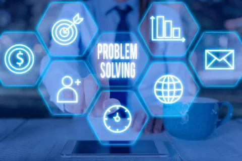 Writing note showing Problem Solving. Business photo showcasing to find an Stock Photos