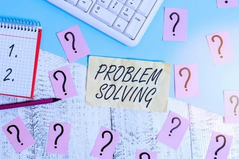 Writing note showing Problem Solving. Business photo showcasing process of Foto stock
