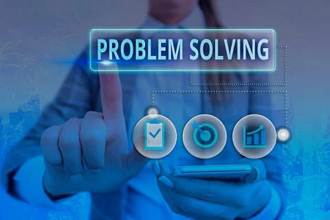 Writing note showing Problem Solving. Business photo showcasing process of Foto stock