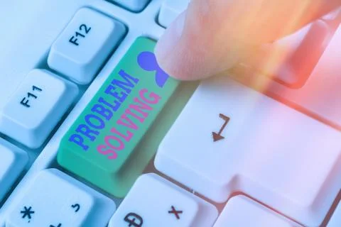 Writing note showing Problem Solving. Business photo showcasing process of Foto stock