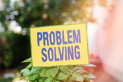 Writing note showing Problem Solving. Business photo showcasing having a good 库存照片